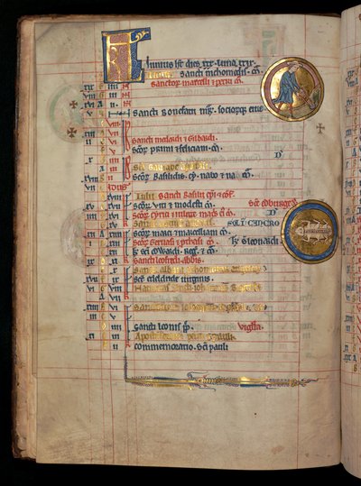 Ms 322 f.3v, Junio, un hombre desmalezando, ilustración del 
